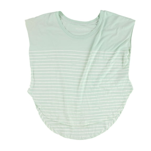 Mouchette Womens Distressed Stripes Graphic T-Shirt, Green, Large