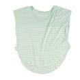 thumbnail image 1 of Mouchette Womens Distressed Stripes Graphic T-Shirt, Green, Medium, 1 of 2