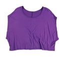 thumbnail image 1 of Mouchette Womens Solid Boxy Basic T-Shirt, Purple, Small, 1 of 2