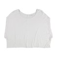 thumbnail image 1 of Mouchette Womens Solid Boxy Basic T-Shirt, White, Large, 1 of 2