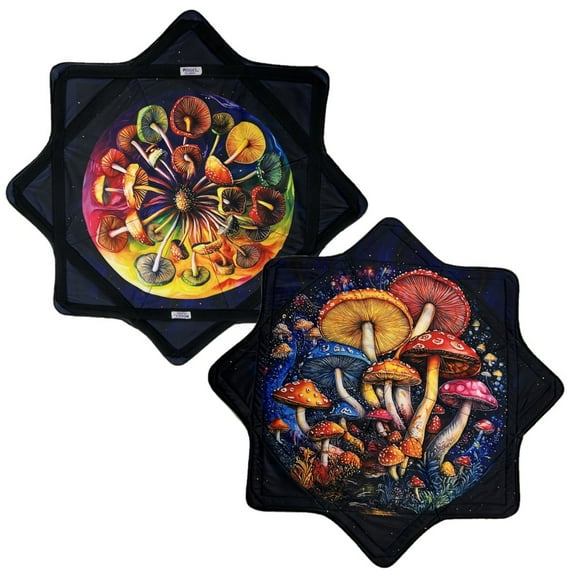 Mougee Classic Flow Star - 27" Diameter - Durable and Vibrant Patterns (Fungal Jungle - Two Sided)