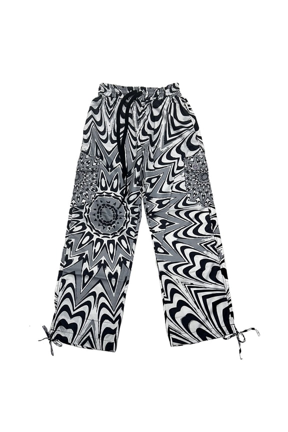 Festival Pants - Unisex Lightweight Rave Pants - Wide Leg, Adjustable Ankle Ties, Elastic Waist