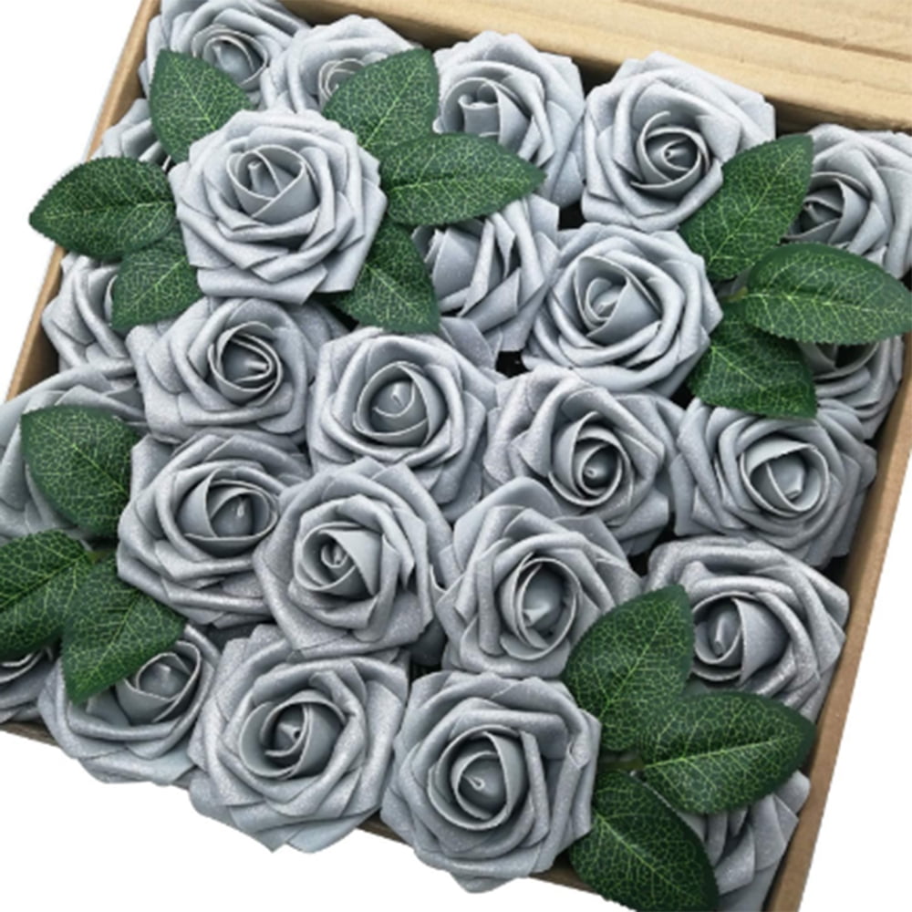 Artificial Flower Pole Iron Wire Silk Roses Fake Leaf For Wedding Home  Decor DIY
