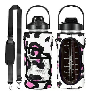 GTI 64 oz Water Bottle with Straw, Half Gallon Wide Mouth Portable Large  Plastic Bottle Leak Proof Sports Cup 2L Big Travel Mugs with Scale Strap