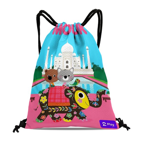 Mouk-theme Drawstring Backpack Sports Gym Bag Water Resistant String Bag Cinch Bag，12"X16"（30X40cm）