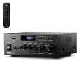 thumbnail image 1 of Moukey Stereo Receiver 300W 2 Channel Bluetooth Home Theater Amplifier with FM Radio, MP3/USB/SD Readers, 2 Mic Input, 1 of 6