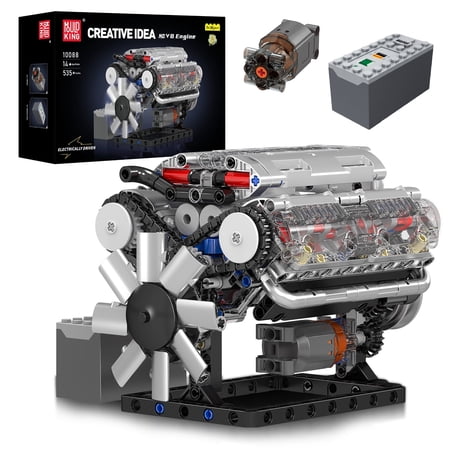 Mould King 10088 Technincal Car Building Block The Motorized V8 Engine Model Kids Christmas Gift