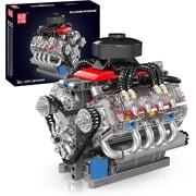 Mould King 10171 V8 Engine Model Kit that Works, 8 Cylinder Car Engine with Motor, Building Blocks Collectibles