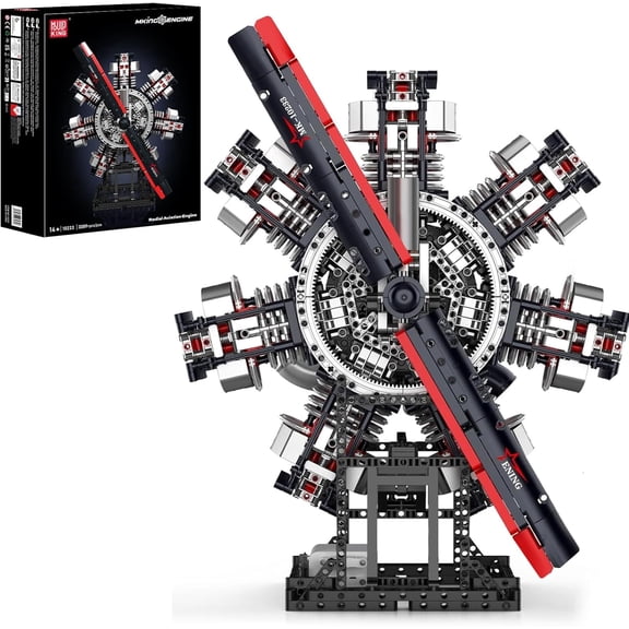 Radial Aviation Engine Building Blocks Sets, Engine Model kit That Run, Build Your Own STEM Model Engine, Engine Building Engineering Toys (3089+PCS)