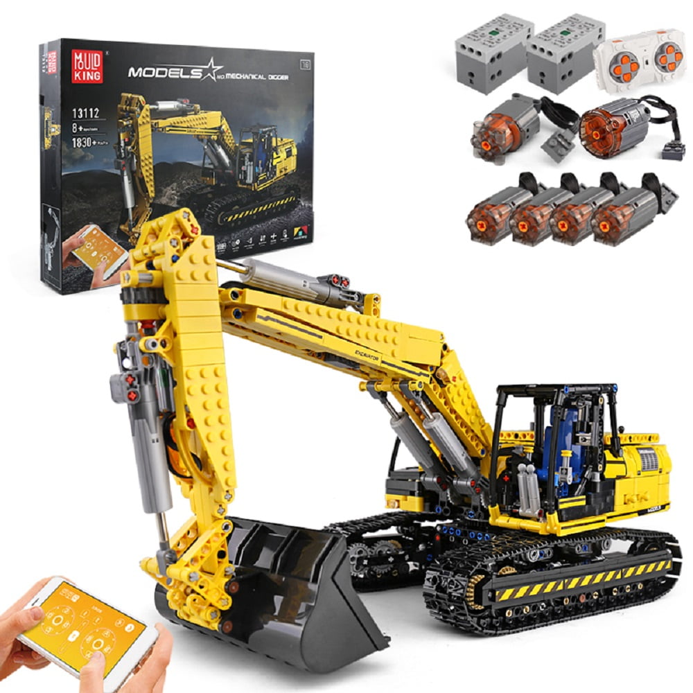 Free Shipping! Mould King 13112 Excavator Remote Control Digger Truck ...