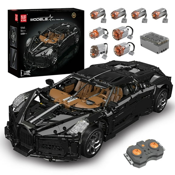 Mould King 13163 Black Super Racing Car Building Kit 4688 Pcs Car Construction Set with Remote Control