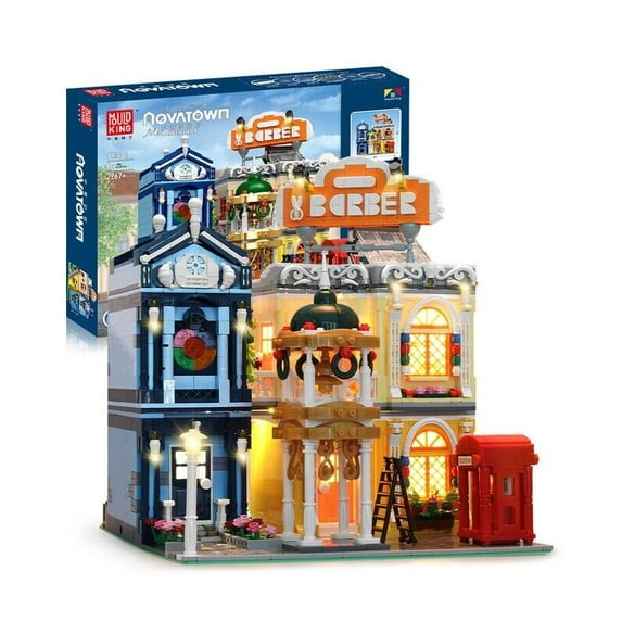 Mould King 16031 Modular Barber Shop in Town City Shop Style Building Brick Toy Set