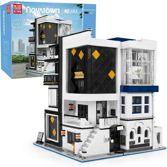 Mould King 16043 Art Gallery Building Kits, Building Blocks Streetscape Architecture with Light, Toy Gift for Kids Age 8+ /Adult Collections Enthusiasts (3536+ Pieces)