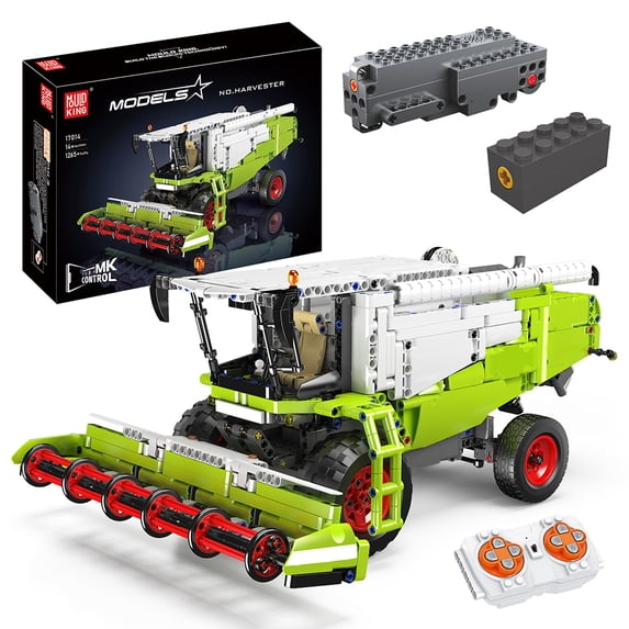 Mould King 17014 Wheat Harvester Building Block Set, Tractor Toy Building Kit for Kids/Adults, 1265 PCS Farm Truck Construction Vehicles Set