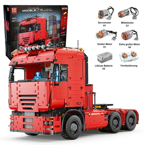 Mould King 19005 Technical Car Toys Moc-2475 RC Motorized Tractor Truck Model Building Block Red