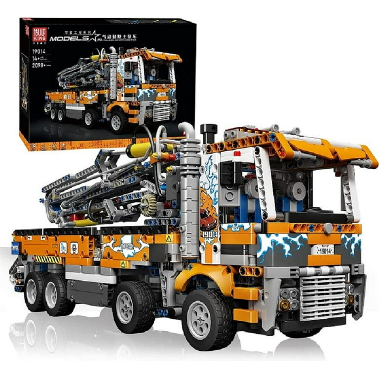 Mould King 19014 Technic Pneumatic Concrete Pump Tow Truck Car Building Block Kit Kid Toy Moc