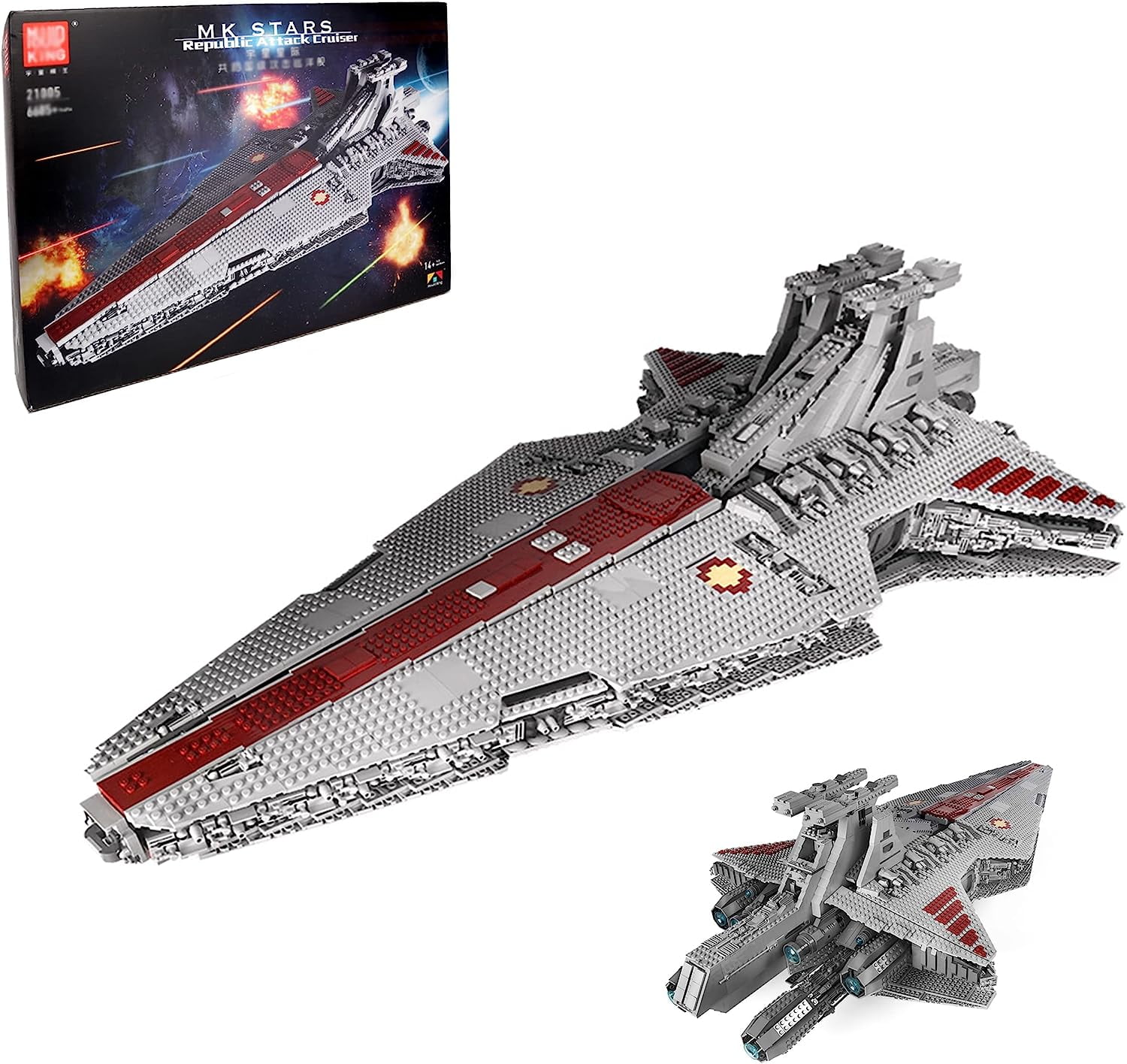 Mould King 21005 UCS Republic Attack Cruiser Model, Building Kit, Construction Toy Gift