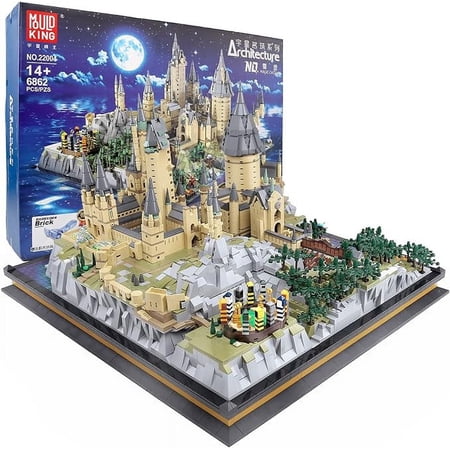 Mould King 22004 Building Blocks Architecture Model 6862 Clamp Blocks Architecture Model Castle Custom Building Game, Modular Building Construction Toy Compatible with Magic School