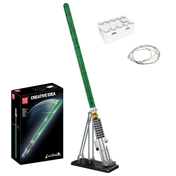 Mould King Full Size Lightsaber, 10140 LED Light Saber Building Set with Stand, Lightsabers for Dueling, Rechargeable Lightsaber Block Toy for Adults, Kids (1126 PCS)