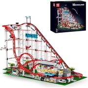 Mould King Roller Coaster Building Set, Large Amusement Park Coaster Model Kit with Motors, Creative Gift for Friends, Engineering STEM Toy for Adult 3646 PCS
