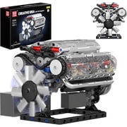 Mould King Visible V8 Engine Building Blocks V8 Motor Model Building Toys, V8 Combustion Engine Building Sets, Creative STEM Toys Building Kit for Adults 14+535PCS | V8 Motor Model, V8 Combustion E