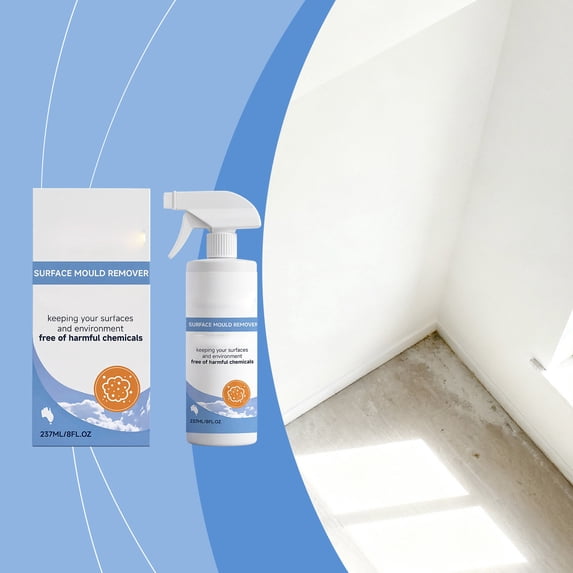 Mould Remover 237ml, Fast-Acting Stain and Mildew Cleaner, Safe Non-Toxic Formula, Works on Countertops Floors Appliances, Convenient Spray, Versatile Use