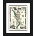 thumbnail image 1 of Moule 14x18 Black Ornate Wood Framed with Double Matting Museum Art Print Titled - Boston England City Plan - Moule 1837, 1 of 4