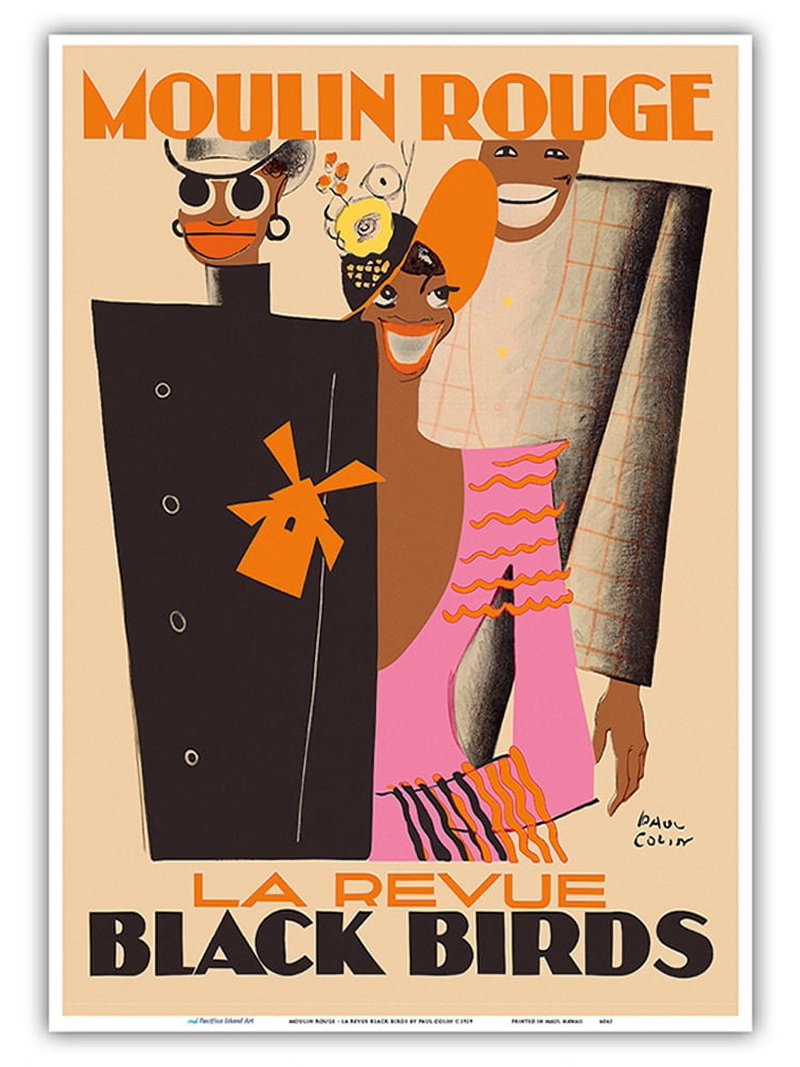 Moulin Rouge Paris France - La Revue Black Birds - Vintage Cabaret