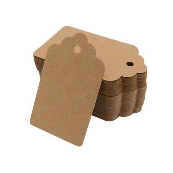 Mouliraty 100 PCS Kraft Paper Tags, Gift Tags, Blank Hang Tags For Gift Bags Price Tags Name Tags For Wedding Holiday Valentine's Day