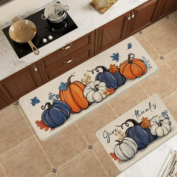 Vikakiooze 2 Pcs Kitchen Rugs And Mats For Floor NonSlip Backing Mat Kitchen Decor Kitchen Rug Decor 16x24in+16x48in