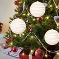 thumbnail image 1 of Mouliraty 20cm/2 Pcs Christmas Ball Ornaments Set, Christmas Balls Circles Painted Flocking Balls Set Christmas Tree Hanging Decoration, Xmas Decorations Festival Holiday Party Decor, White, 1 of 6