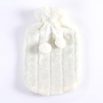 Mouliraty 2L Hot Water Bottle Faux Fleece Cloth Cover Thermotherapy Fresh-keeping Cover Hot Warming Cold Protection Removable