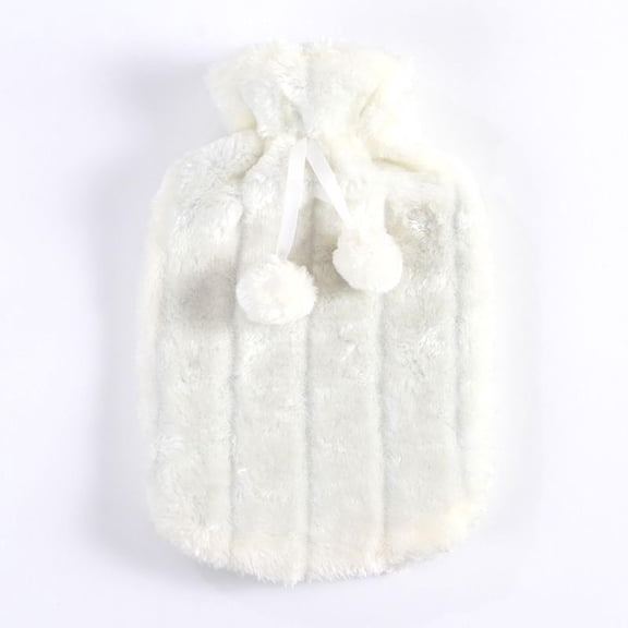 Mouliraty 2L Hot Water Bottle Faux Fleece Cloth Cover Thermotherapy Fresh-keeping Cover Hot Warming Cold Protection Removable