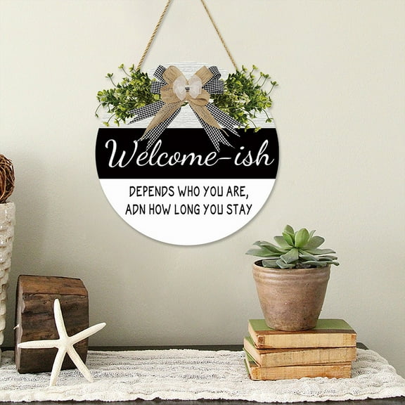 Mouliraty 3D Welcome Hanger Funny Welcome Sign Home Outdoor Decor 11.8Inch, Door Hanger Welcome Sign Home Decor Funny Words Door Hanger