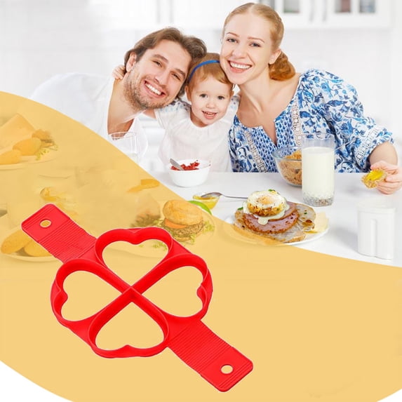 Mouliraty 4 Hole Omelette Maker Multi-functional 7-link Round Star Heart Shaped Pancake Maker Breakfast Baking Molds