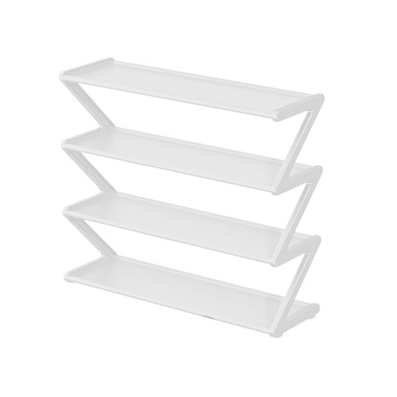 Vikakiooze 4-layer Shoe Rack,16.5*7.2*19.4 in,Z-Frame Independent Shoe Cabinet with Thickened Steel Pipe Multi-functional Entrance Shoe Cabinet Corridor Shoe Cabinet,White