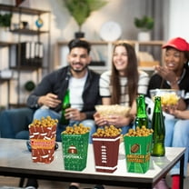 Mouliraty 4pcs Popcorn Buckets Football Party Snacks Popcorn Boxes Reusable Popcorn Containers Modern Style Popcorn Boxes Paper Popcorn Buckets For Movie Night Sports