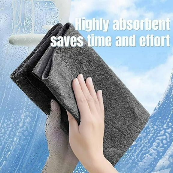 Mouliraty 5pcThicken Magical Cleaning Cloths 11.8x11.8 Inch Microfiber Miracles Cleaning Cloth No Streaks Reusable For Kitchens Glass Cars