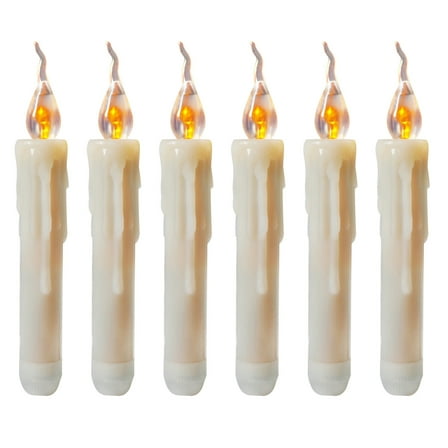 Vikakiooze 6PCS Battery Operated Flameless LED Taper Candles Lights Fake Candles