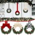 thumbnail image 1 of Mouliraty 6Pcs Mini Christmas Cabinets Wreaths, 3.9 Inch Christmas Cabinet Wreath Ribbon Window Christmas Wreath with Berry Bow, Greenery for Farmhouse Holiday Decoration, 1 of 9