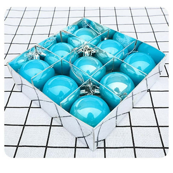 Mouliraty 9Pcs Christmas Ball Ornaments, Christmas Gift Box Plastic Pearl Christmas Decoration Christmas Tree Decoration, for Xmas Decorations Festival Holiday Party Decor, Blue
