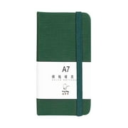 Mouliraty A7 Pocket Notebook for Office and Study, Easy to Carry, Hard Cover, Thick Paper, Green
