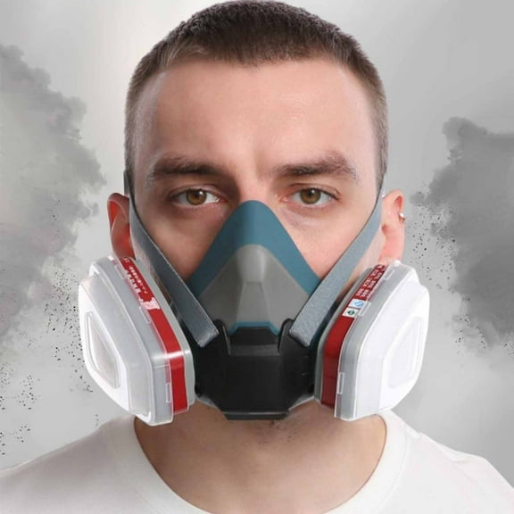 Mouliraty Air Purifying Mask, Head The Replacement CartridgeActivated Carbon Mask, for Dust and Formaldehyde, Sanding, Spraying, Against Dust, Blue