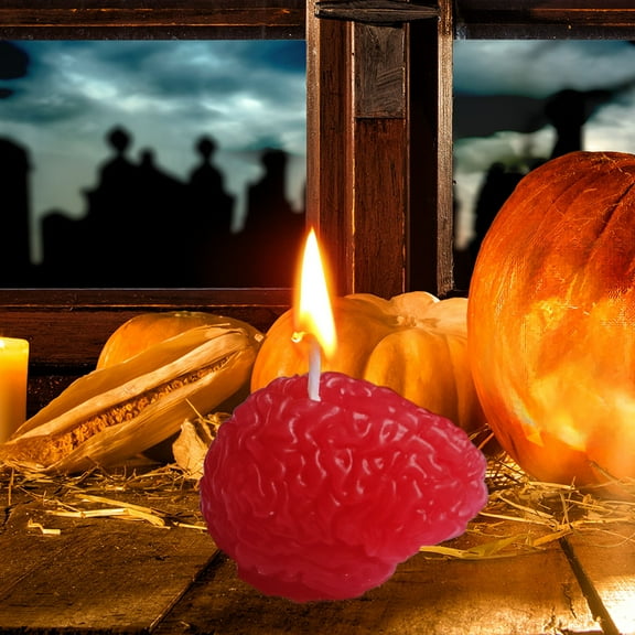 Vikakiooze Aromatherapy Brain Burning Candle Art Halloween Candle Skull Head Brain Candle Gothic Gift
