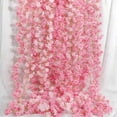 thumbnail image 1 of Mouliraty Artificial Cherry Blossom Flower Vine, Encrypted Simulation Rattan Modeling Christmas Decoration Plastic Fake Flowers, for Wedding Party Pink Room Decor, Pink, 1 of 6
