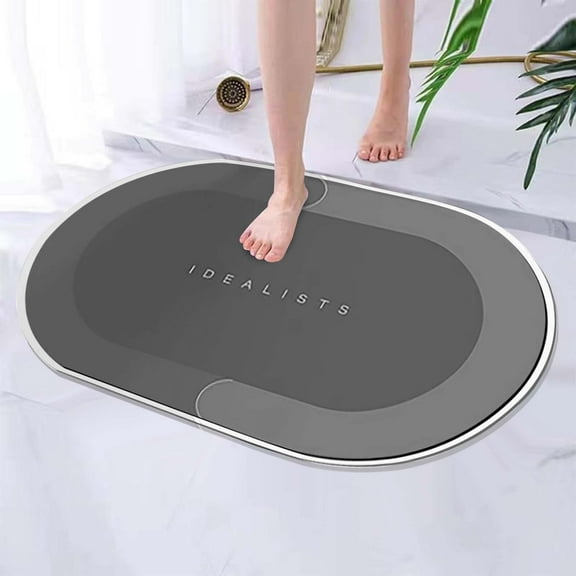 Mouliraty Bath Rug Non Slip Backing Rug 16x24in - Super Absorbent Dry Washable Bathroom Floor Mats Shower Rug For In Front Of Bathtub Shower Room