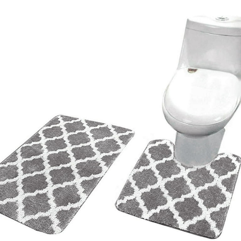 Bathroom Mat Set Non-Slip Based Washable Set of 2 60x100 50x60 Bathroom Rug  Bath Mat Toilet Set - AliExpress