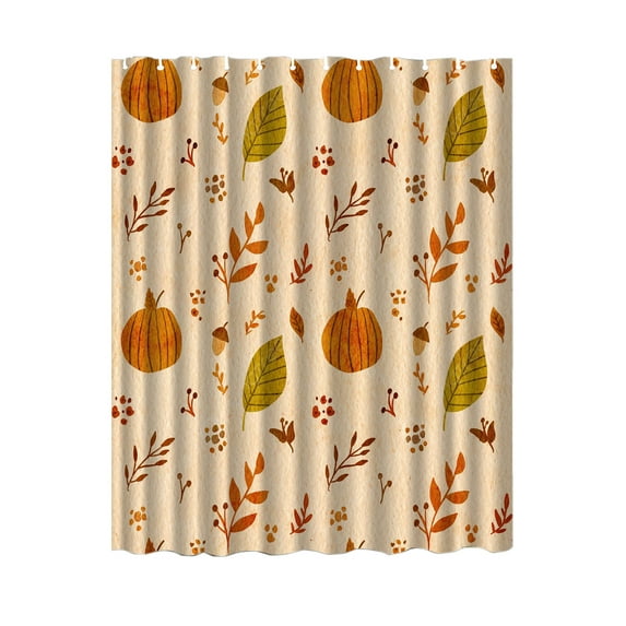 Mouliraty Bathroom Curtain Polyester Waterproofs Shower Curtain Printed Shower Curtain Autumnes Harvests Thanksgiving Pumpkin Bathroom