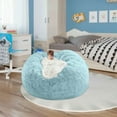 thumbnail image 1 of Mouliraty Bean Bag Chair,135x65cm,1pc Chair Cover Large Circular SoftFluffy Comfortable Velvet Sofa Cover for Living Room Bedroom Office Home Decoration,Only Cover No Filler,Sky Blue, 1 of 4