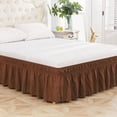 thumbnail image 1 of Mouliraty Bed Skirt Wrap Around Elastic Ruffles with Elastic Belt, 1 of 5
